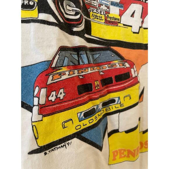 Vintage 90s Bobby Labonte 1991 Penrose Racing NASCAR Single Stitch Shirt Large - Picture 2 of 4